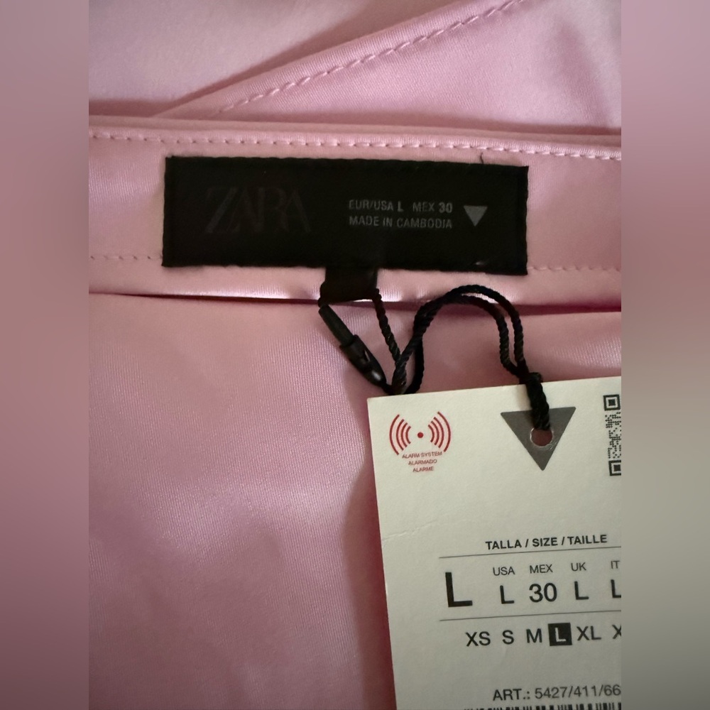 Zara Satink Pink Midi Skirt - Picture 4 of 5